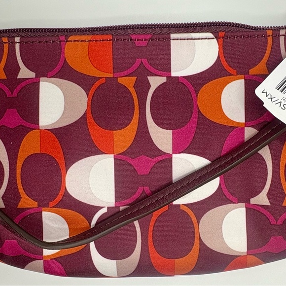 Coach Pink and Orange Patterned Wristlet - Picture 2 of 6